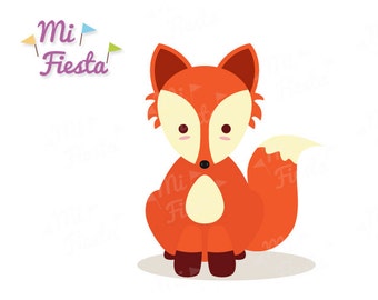 Sweet baby fox kawaii style for new borns Clip Art for birthdays Instant digital download