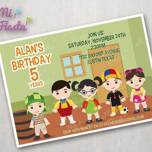 El chavo del ocho, Chaves Inspired Birthday Custom Invitation 5X7, Digital Download DIY Personalized Printable