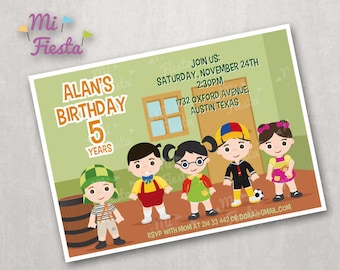 El chavo del ocho, Chaves Inspired Birthday Custom Invitation 5X7, Digital Download DIY Personalized Printable