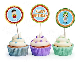 El chavo del ocho, Chaves Inspired Birthday Party Circles to make Cupcake Toppers, Digital Download DIY Personalized Printable