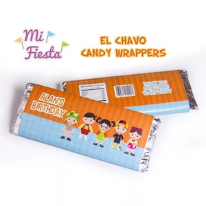 El Chavo del Ocho, Chapulin Colorado, Chilindrina, Quico, Ñoño, Popis Candy Chocolate Wrapper Stampabili personalizzati per feste di compleanno digitali