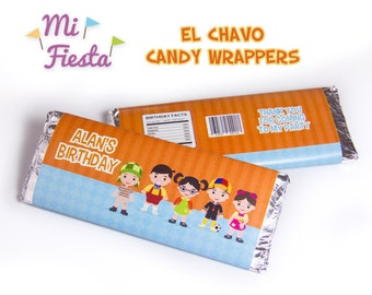 El Chavo del Ocho, Chapulin Colorado, Chilindrina, Quico, Ñoño, Popis Candy Chocolate Wrapper Personalized Birthday Party Printables Digital