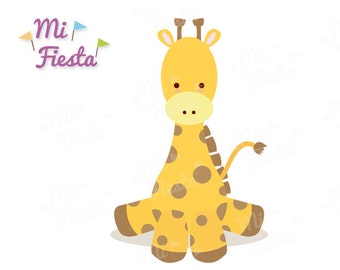 Cute baby giraffe kawaii style clipart for birthdays or baby showers Instant Digital Download