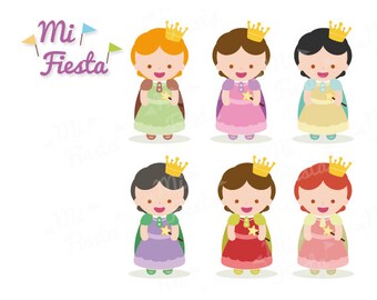 Cute princess Clipart birthdays Instant Digital Download girly stuff party