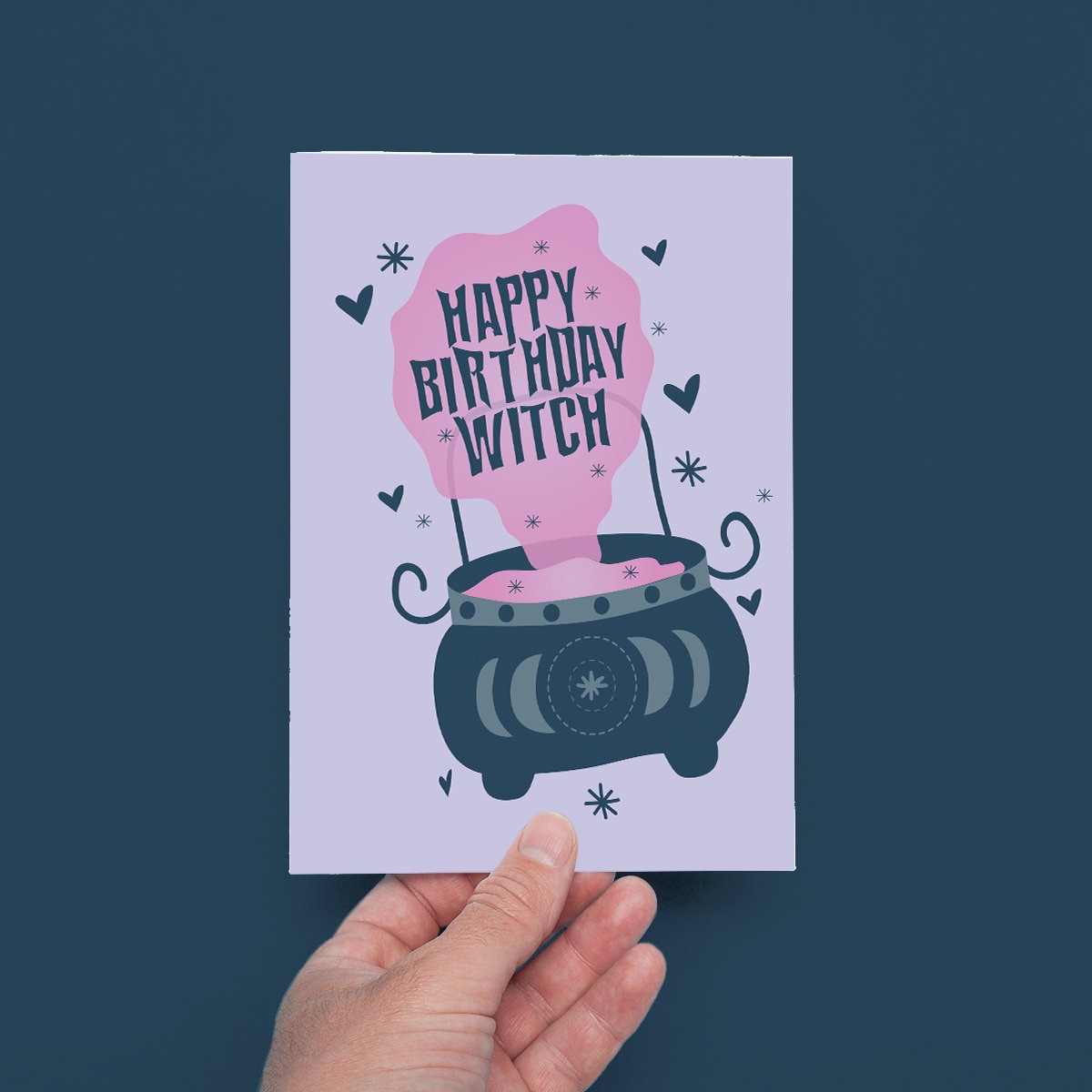 WBdesignz Biglietto Auguri Compleanno Con Strega Anime - Formato Quadrato Con Busta Kraft - 2