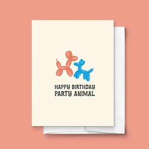 Gevouwen wenskaart Happy Birthday Feestbeest | Verjaardagskaart voor kind, verjaardagskaart voor vriend, leuke verjaardagskaart, ballondier