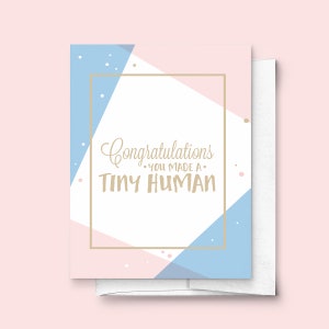 Felicitaciones, hiciste una pequeña tarjeta de felicitación de recién nacido humano / nuevos padres, para él, para ella, para amigos, para familia, bebé, género neutral