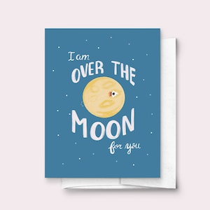 I am Over The Moon For You Glückwunschkarte Glückwunschkarte | Platz, für Ihn, für Sie, Glückwunsch, Feier, Abschluss, Freund