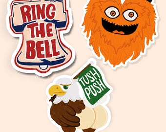 Philadelphia Sticker Sports Pack | Philly Eagles, Phillies, Flyers Football, Baseball, Hockey
