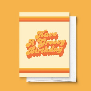 Have A Groovy Geburtstag Klappkarte Grußkarte | Für Mama, Für Papa, Retro, Vintage, Hippie, für Freunde, für Familie, für Partner, geschlechtsneutral