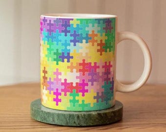 Rainbow Puzzle Pieces Mug