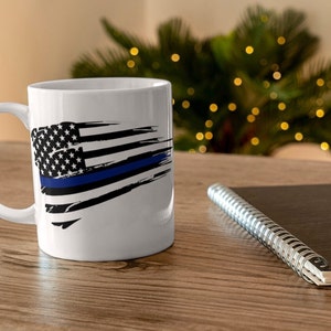 Police And Fire Distressed Flag Mug