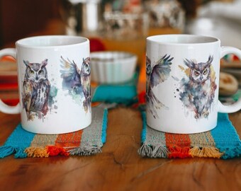Watercolor Owls 11oz Mug