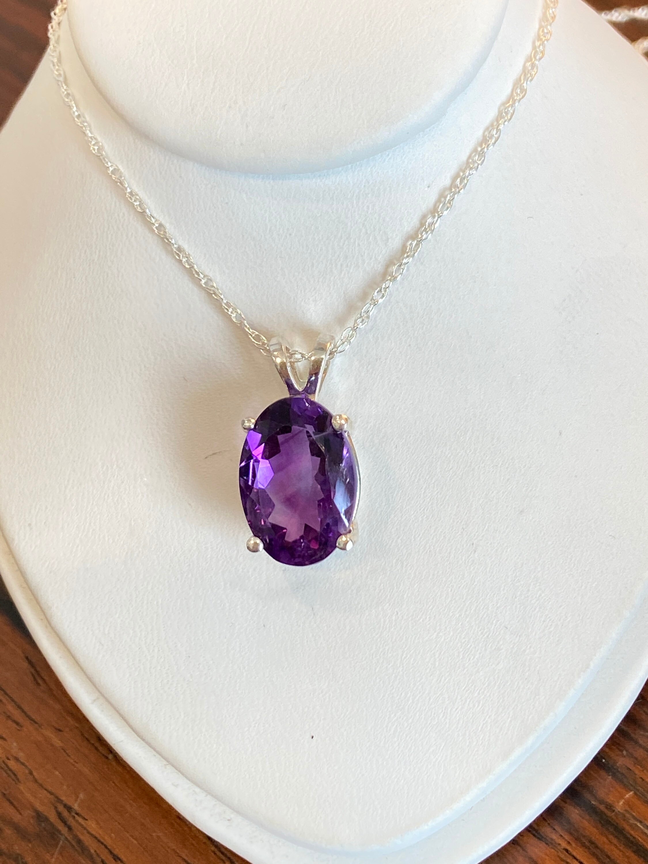 African Amethyst Pendant and Chain | Etsy