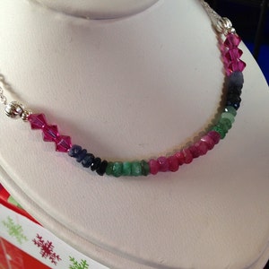Sapphire, Emerald, Ruby necklace
