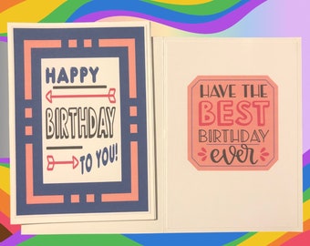 Handmade Gender-fluid Pride Birthday card