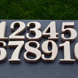 VENTE ! Numéros en bois de 1 à 10 5 pouces, numéros de table de mariage sur pied pour décorations, numéros de table de café ou de restaurant, accessoires de chambre de bébé ou de photo image 4
