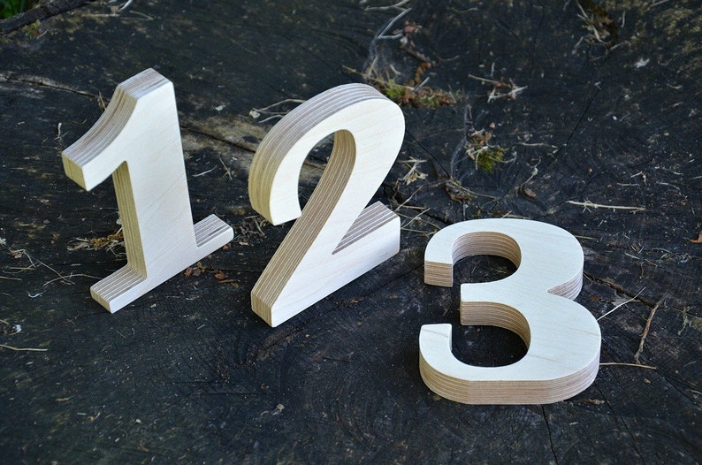SALE 1-15 4 inches Wooden Numbers, Free Standing Wedding Table Numbers for Decor, Stand Alone Cafe or Restaurant Table Numbers, Photo Props image 2