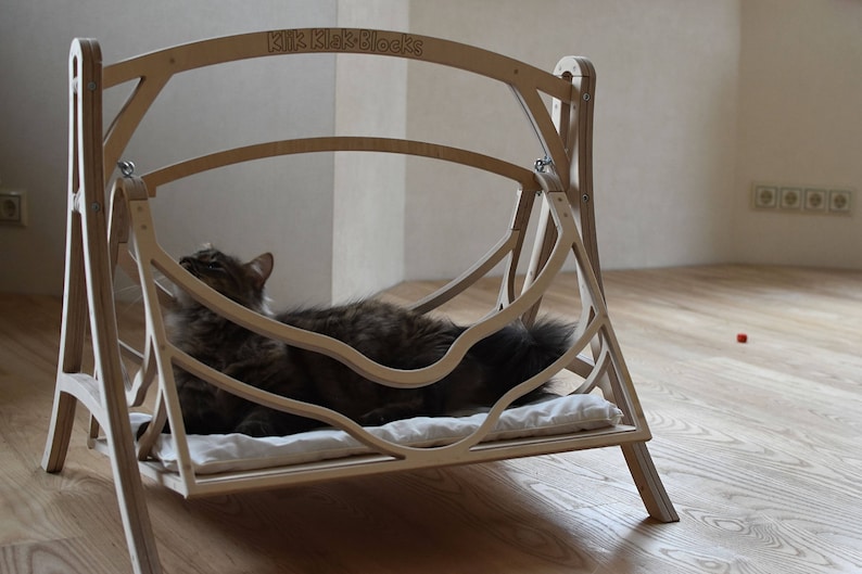 Cat Swings Wood Bed Pets Wood Hammock Basket Cat Furniture Cat Etsy