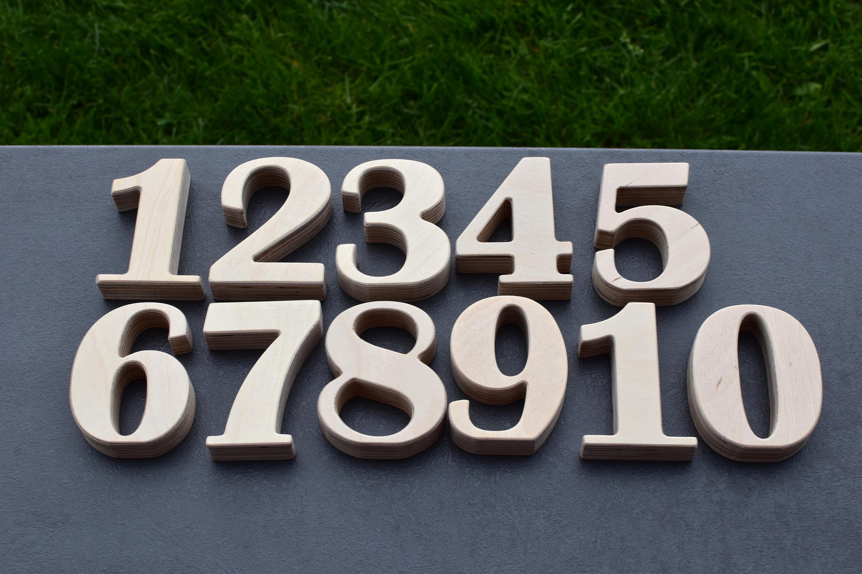 1-25 5'' Wooden Numbers, Free Standing Wedding Table Rustic Decors, Numbers For Tables, Home Decor Or Nursery, Photo Props