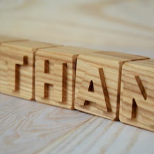 1.6'' Personalized Wood Name Blocks Carved Letter Wood Cubes Baby Shower Gift or Christmas Gift Wood Alphabet Blocks, ABC Block, Wedding