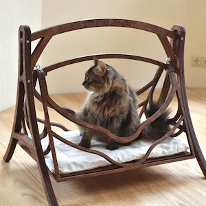 Cat Swings Bed Wood Cat Basket Wood Cat Hammock Pets Basket Cat Furniture Cat Cave Cat Shelter Wood Swing Set