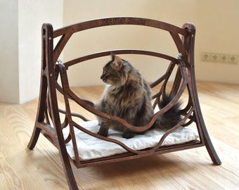 Cat Swings Bed Wood Cat Basket Wood Cat Hammock Pets Basket Cat Furniture Cat Cave Cat Shelter Wood Swing Set