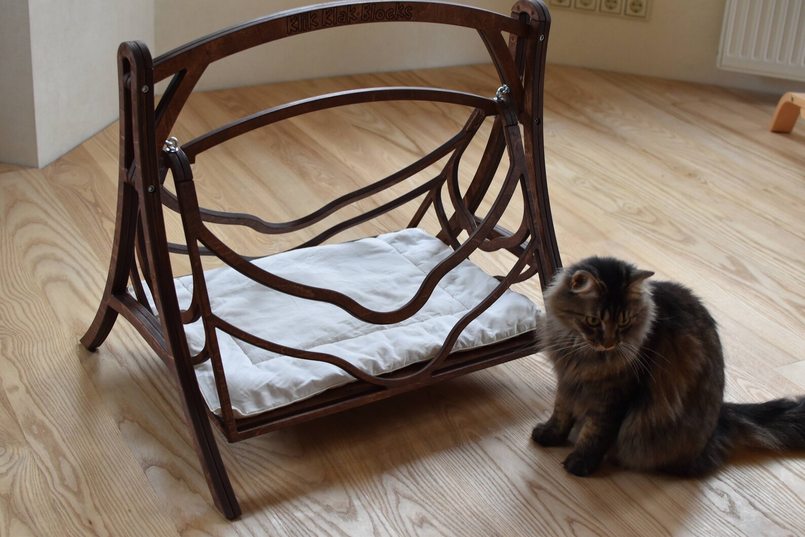 Cat Swings Bed Wood Cat Basket Wood Cat Hammock Pets Basket Etsy