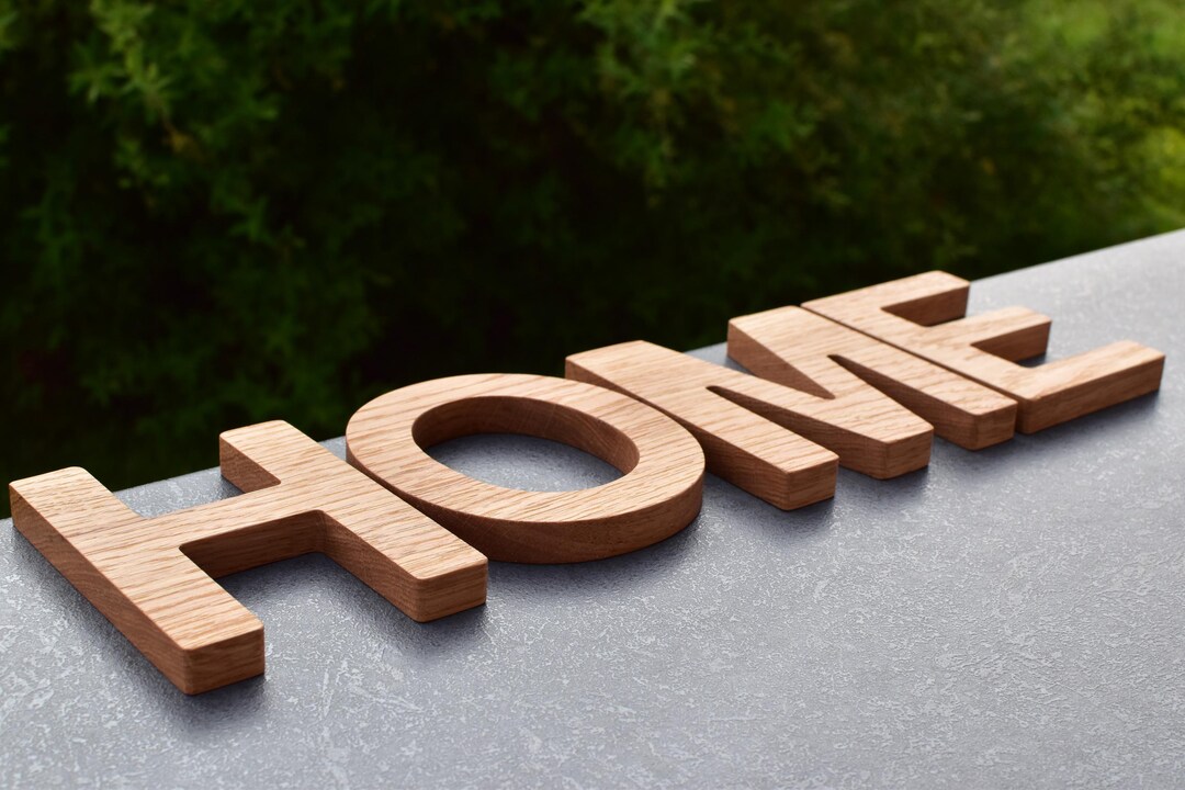 4 Inches Oak Wood Letters Natural Wood Letters Nursery Home Decor Baby ...