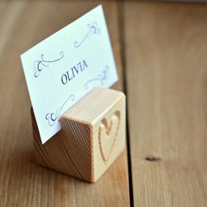 10 Houten plaats kaarthouders voor bruiloft en feest, DIY Rustieke Tafel nummer houders, Bruiloft Decor, Cafe, Restaurant Tafel nummerhouder