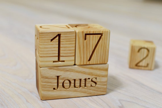  Personalized Wood Baby Age Blocks for Baby Shower