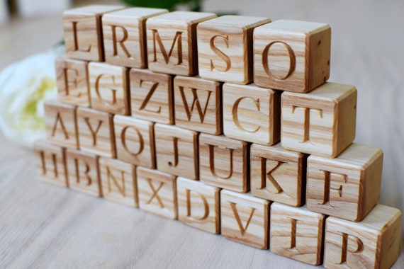 Small Oak Wood Letters Natural Wood Letters for Nursery or Home