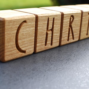 1.6'' Personalized Wood Blocks, Baby Name Blocks, Birthday Baby Shower Gift for Kids, Wood Alphabet Letter Block Engraved, ABC Nursery Block