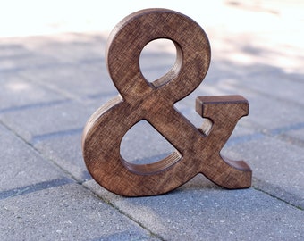 Wood Ampersand Free Standing Wooden Letter Ampersand Valentines Day or Wedding Gift Home Decor 5th Wedding Anniversary
