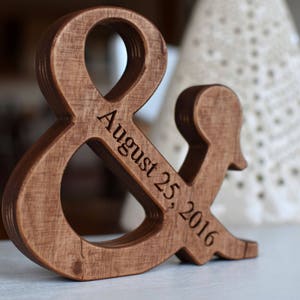 6'' Personalized Wood Ampersand Free Standing Wooden Letter Ampersand Valentines Day or Wedding Gift Home Decor 5th Wedding Anniversary