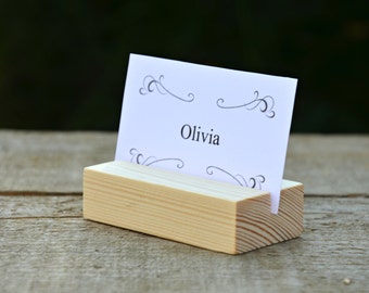 10 Wood Place Card Holders for Weddings, DIY Rustic Wood Table Number Holders, Cafe or Restaurant Menu Holder, Business Card Holder
