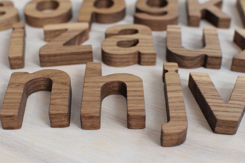 Oak Wood Alphabet Letters English Lowercase Letters ABC Learning Toy ...