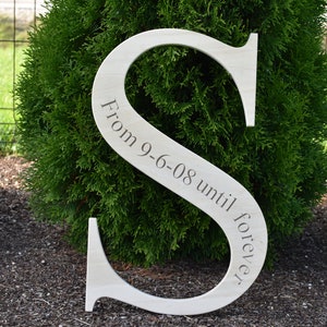 20 '' Letra de madera personalizada grande para decoración de boda rústica Texto grabado Carta personalizada Foto de madera Prop Party Decor Decoración de pared Decoración del hogar Decoración del hogar
