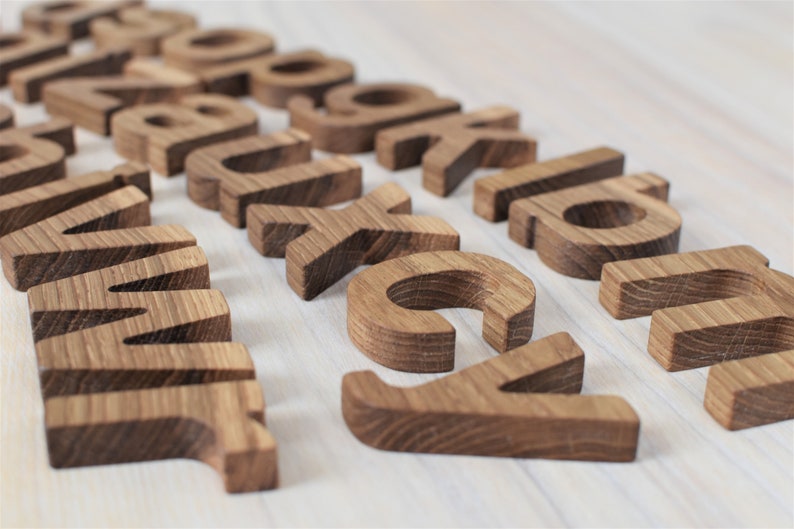 Oak Wood Alphabet Letters English Lowercase Letters ABC Learning Toy ...