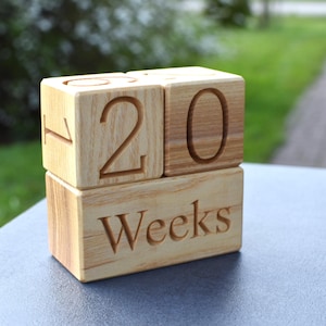 SALE Wood Baby Age Block Baby Shower New Baby Birthday Gift Milestone Blocks Photo Props Nursery Decor Maternity Month Calendar Christmas