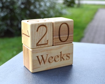 SALE Wood Baby Age Block Baby Shower New Baby Birthday Gift Milestone Blocks Photo Props Nursery Decor Maternity Month Calendar Christmas