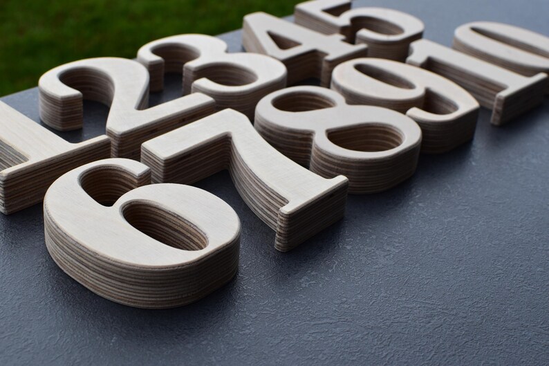 VENTE ! Numéros en bois de 1 à 10 5 pouces, numéros de table de mariage sur pied pour décorations, numéros de table de café ou de restaurant, accessoires de chambre de bébé ou de photo image 6