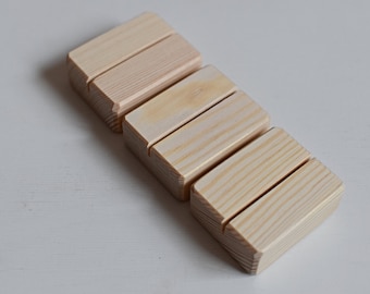 80 Wood Place Card Holders for Weddings, DIY Rustic Wood Table Number Holders, Cafe or Restaurant Menu Holder, Business Card Holder
