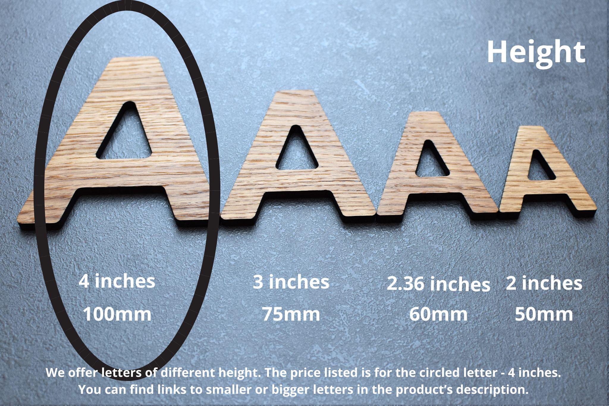 4 Inches Oak Wood Letters Natural Wood Letters Nursery Home Decor Baby ...
