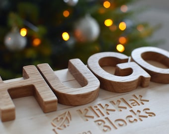 Small Oak Wood Letters Natural Wood Letters Nursery Home Decor Baby Shower Gift Rustic Wedding Decor Christmas Decor Eco Toy Wall Letters