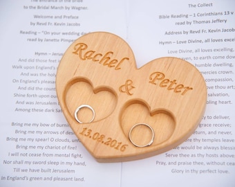 Personalized Wood Ring Box, Wedding Ring Bearer Pillow, Rustic Wedding Ring Holder, Wood Heart Ring Bearer, Rustic Wedding Decor