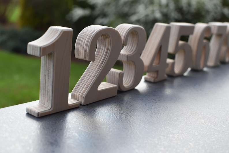 VENTE ! Numéros en bois de 1 à 10 5 pouces, numéros de table de mariage sur pied pour décorations, numéros de table de café ou de restaurant, accessoires de chambre de bébé ou de photo image 2