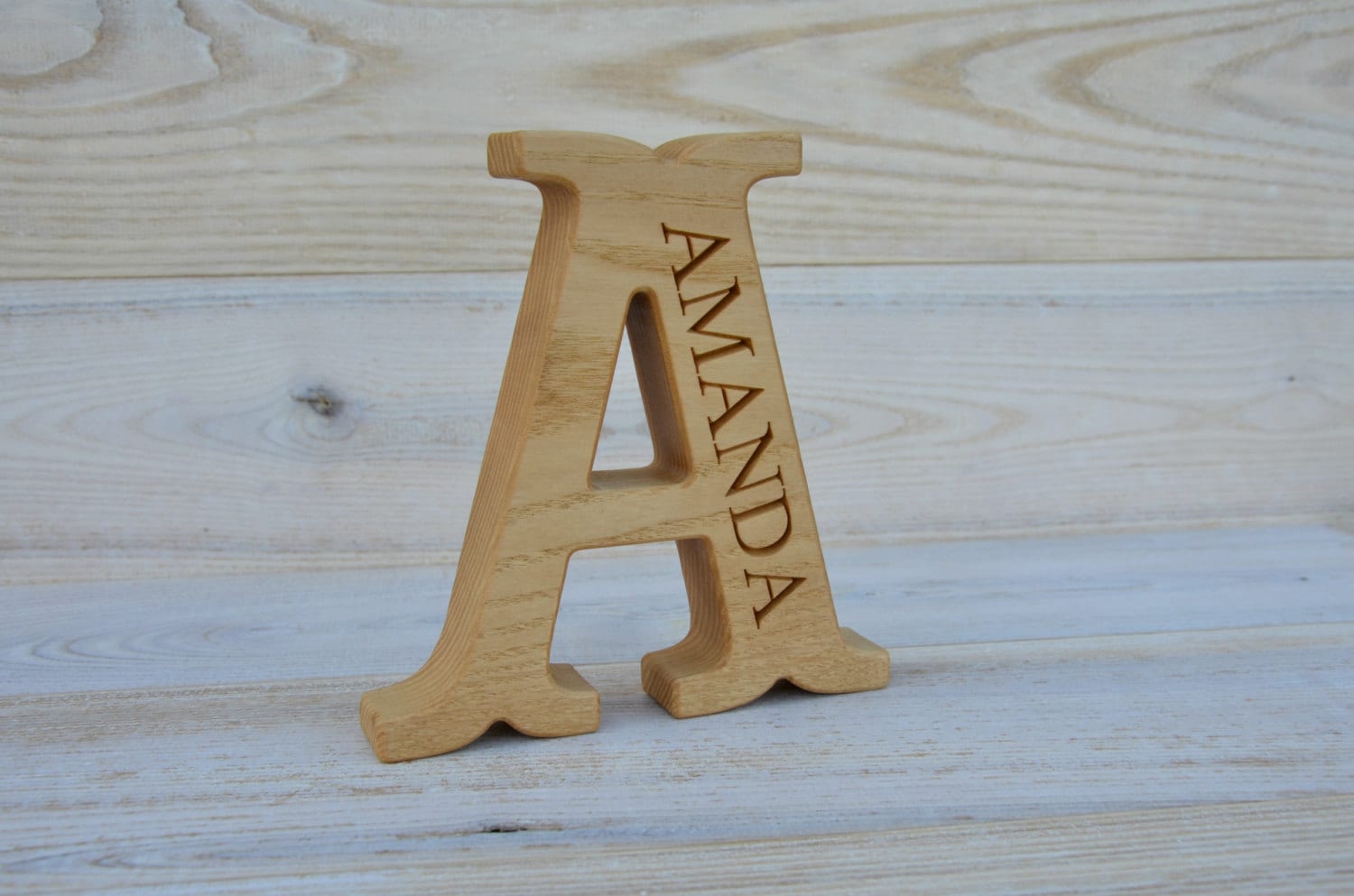 Sale 6'' Personalized Free Standing Wooden Letter For Christmas Gifts, Nursery, Baby Shower, Weddings, Home Decor Kid's Room