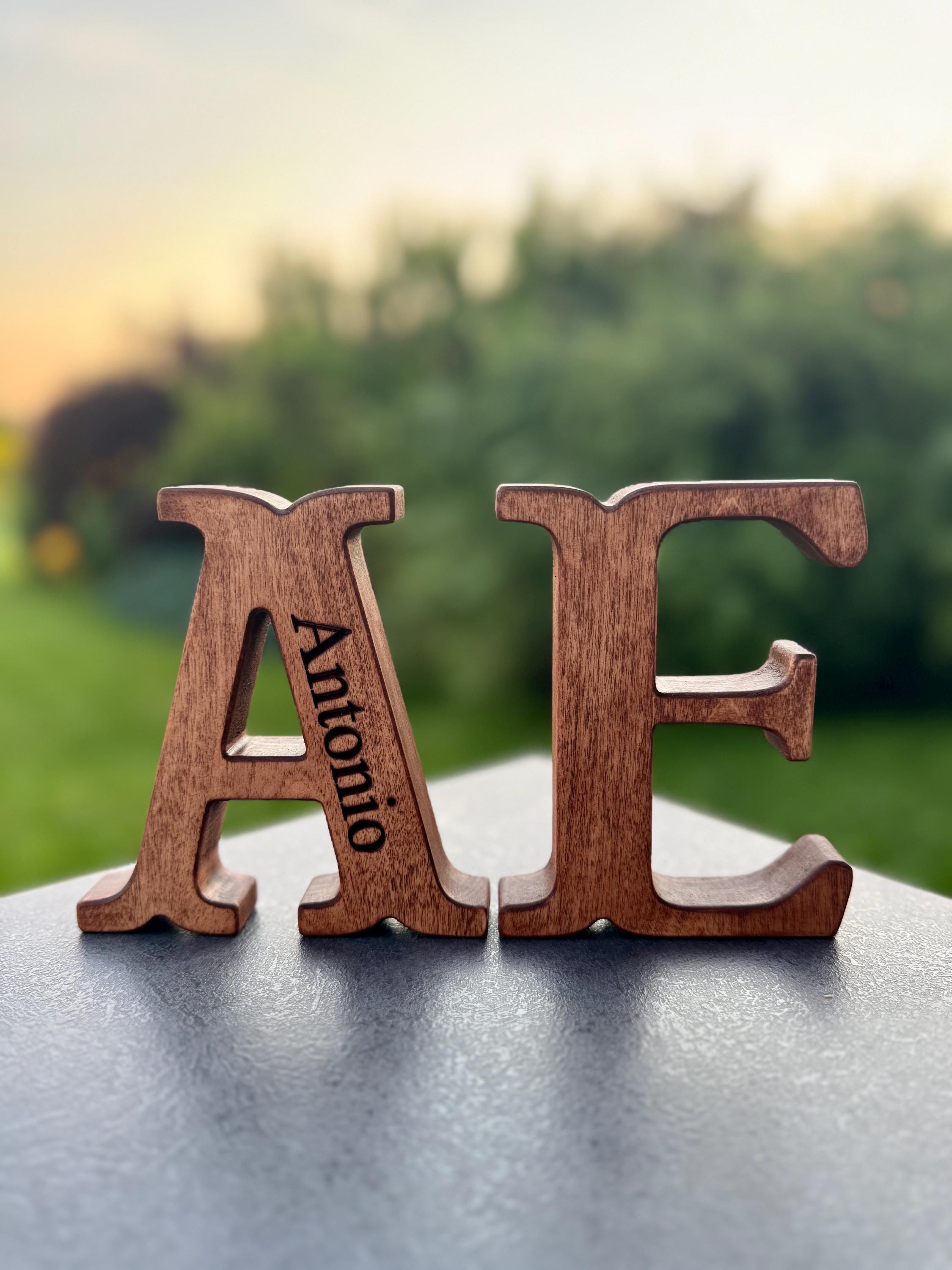 5'' Personalized Free Standing Wooden Letter for Christmas Gifts, Nursery, Baby Shower, Weddings, Home Decor, Kid's Room Decor