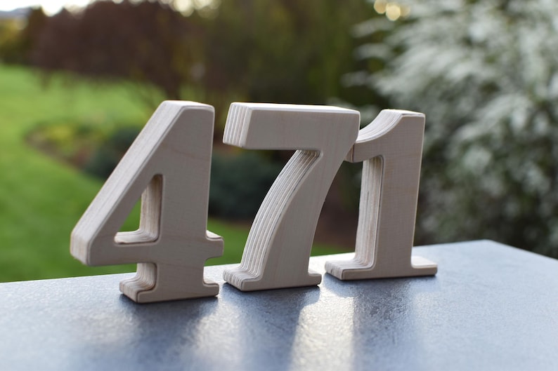 VENTE ! Numéros en bois de 1 à 10 5 pouces, numéros de table de mariage sur pied pour décorations, numéros de table de café ou de restaurant, accessoires de chambre de bébé ou de photo image 3